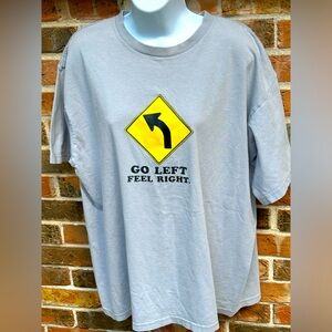 Go Left Feel Right Gray T Shirt By Beneficial T’s. Men’s Size Large